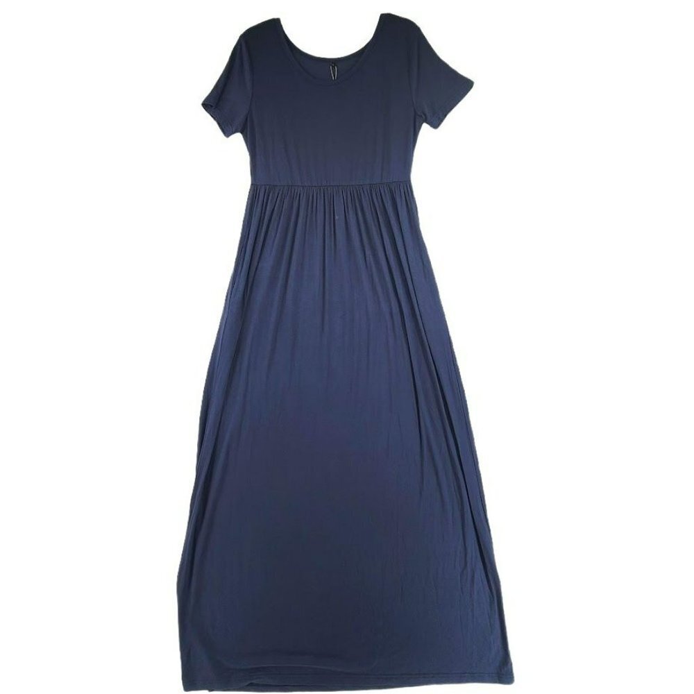 ❤️ Haomeili Women's Casual Knit Maxi Dress Blue Size Large